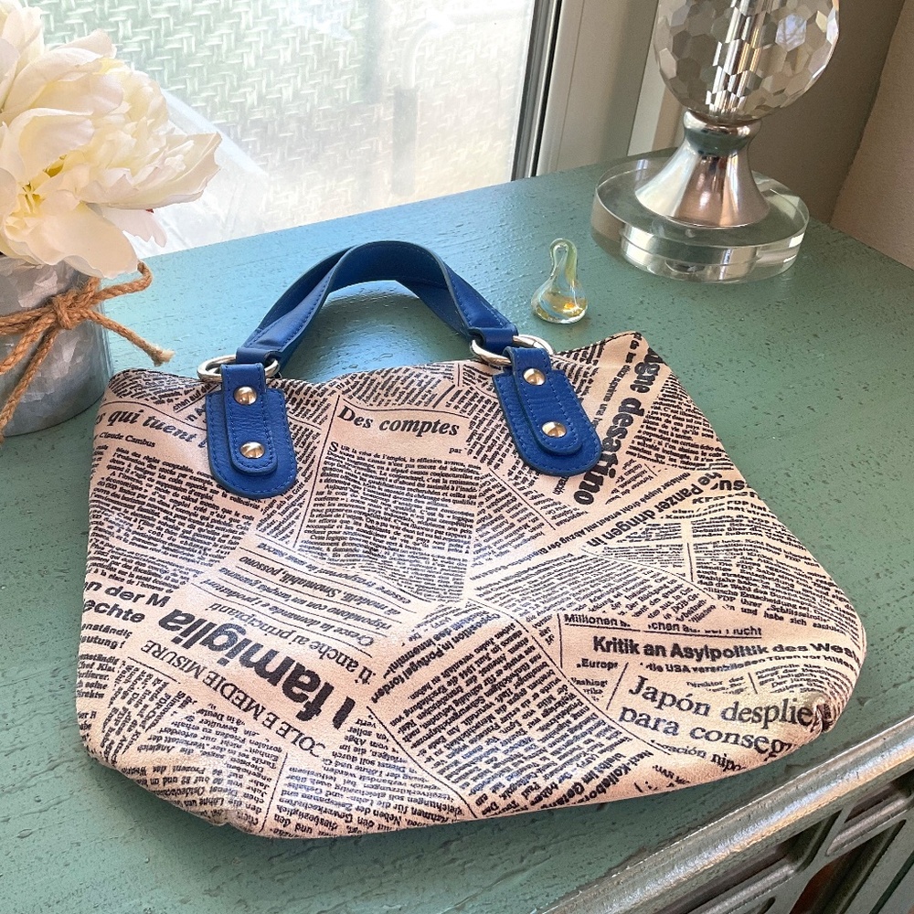 Maurizio Taiuti Sparkle Suede Newspaper Tote “Like New”